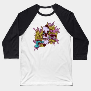 Zombie Head Skeleton Baseball T-Shirt